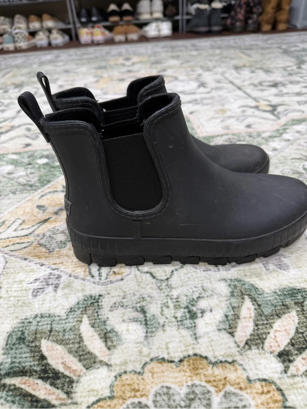 Sperry Matte Black Slip-On Chelsea Rain Boots